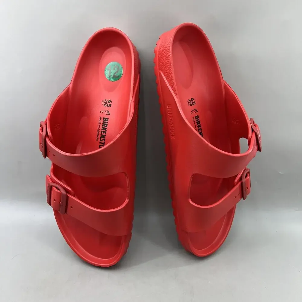Birkenstock Arizona EVA Buckle Sandals Men Size 12 Red Comfort Slip On Slides